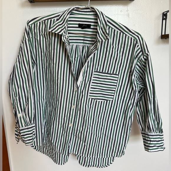 J Crew Trifecta Striped Oversized Shirt - Picture 4 of 4